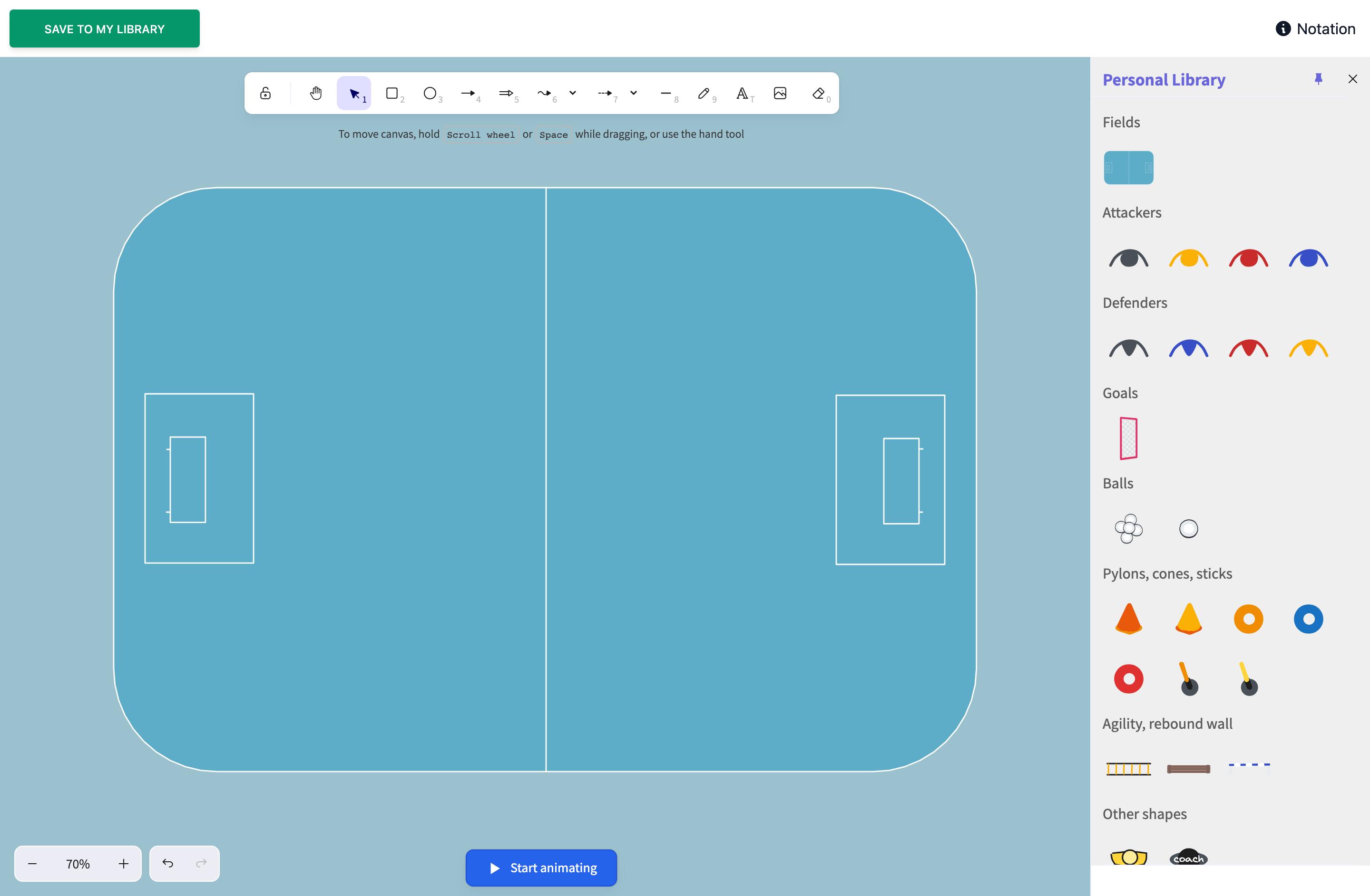 Übungseditor für Floorball