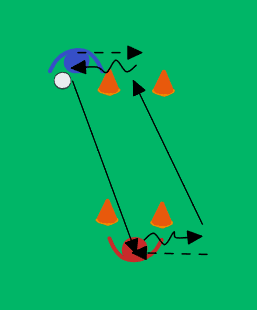 Passing drill in pairs with gates