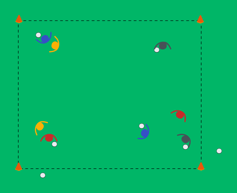Kick your teammate's ball out of the area
